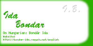 ida bondar business card