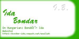 ida bondar business card